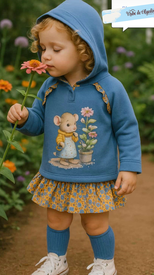 CONJUNTO AZUL FLORES