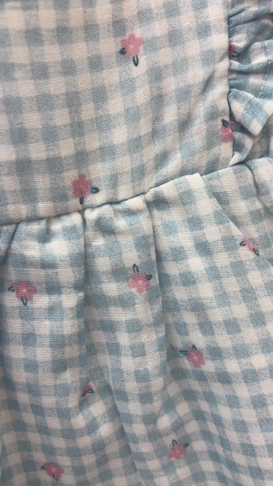 VESTIDO VICHY CELESTE